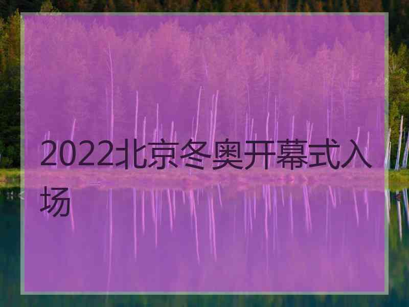 2022北京冬奥开幕式入场