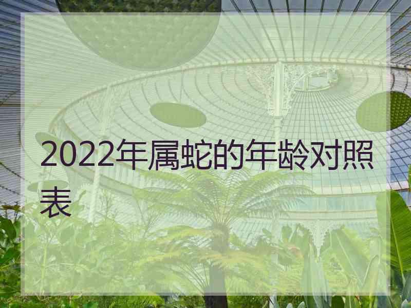 2022年属蛇的年龄对照表