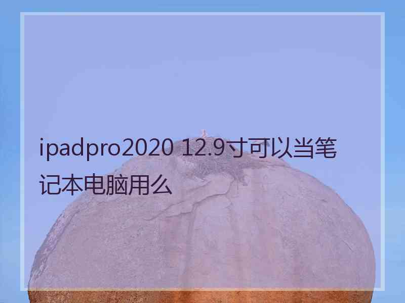 ipadpro2020 12.9寸可以当笔记本电脑用么