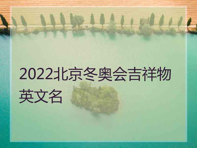 2022北京冬奥会吉祥物英文名