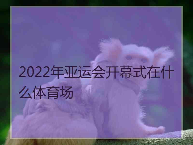 2022年亚运会开幕式在什么体育场