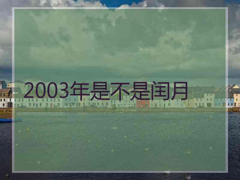 2003年是不是闰月