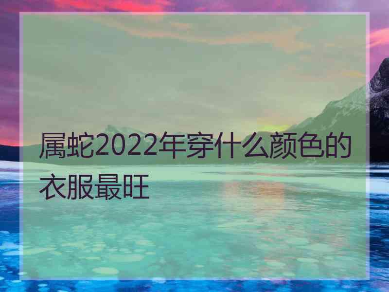 属蛇2022年穿什么颜色的衣服最旺