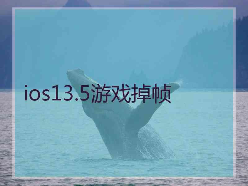 ios13.5游戏掉帧