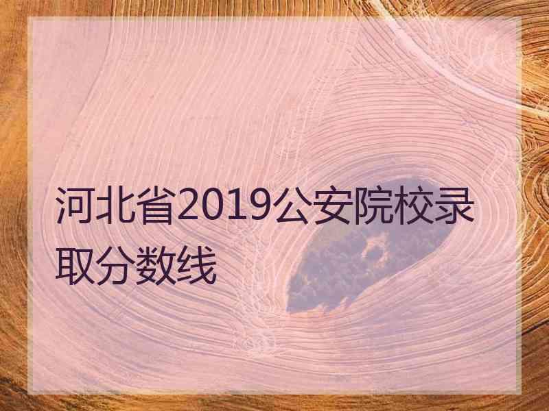 河北省2019公安院校录取分数线