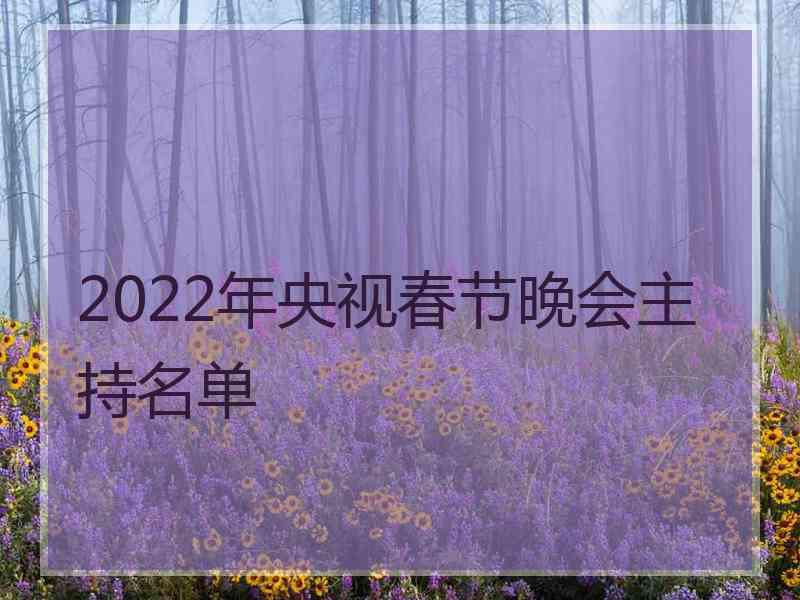 2022年央视春节晚会主持名单