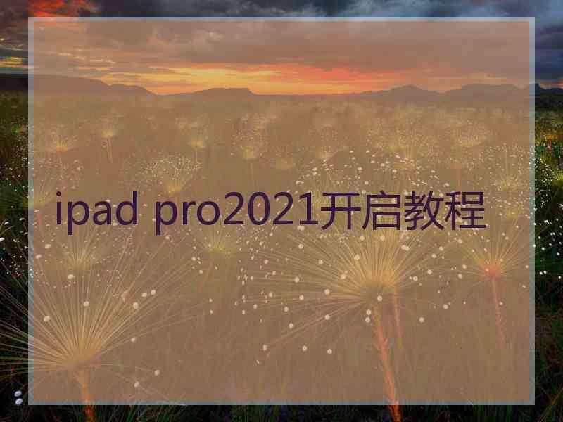 ipad pro2021开启教程