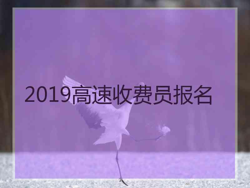 2019高速收费员报名