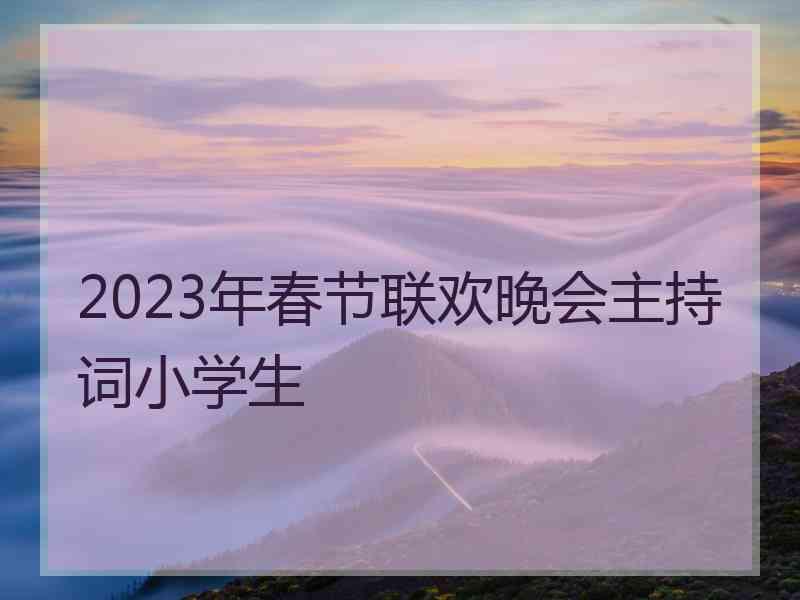 2023年春节联欢晚会主持词小学生