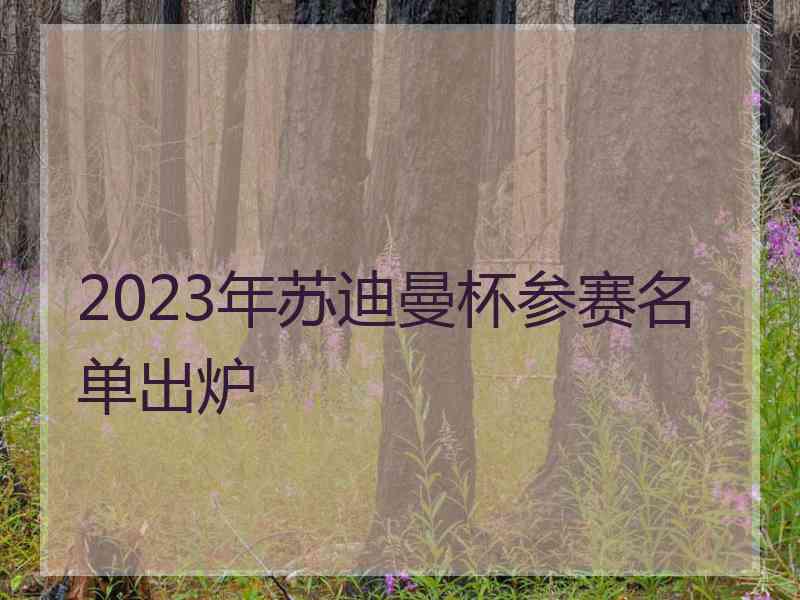 2023年苏迪曼杯参赛名单出炉