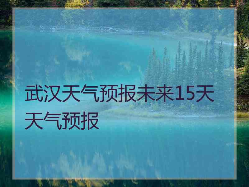 武汉天气预报未来15天天气预报