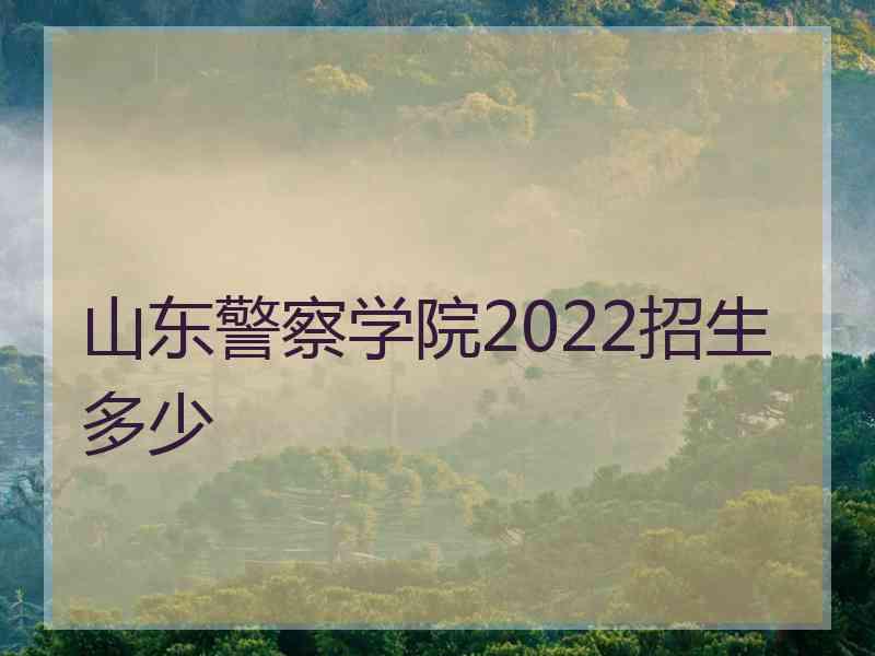 山东警察学院2022招生多少