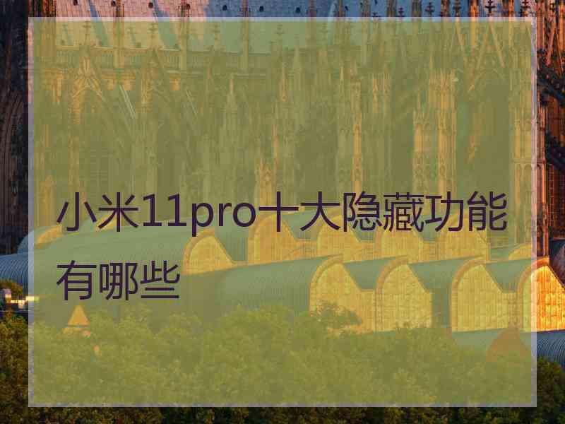 小米11pro十大隐藏功能有哪些