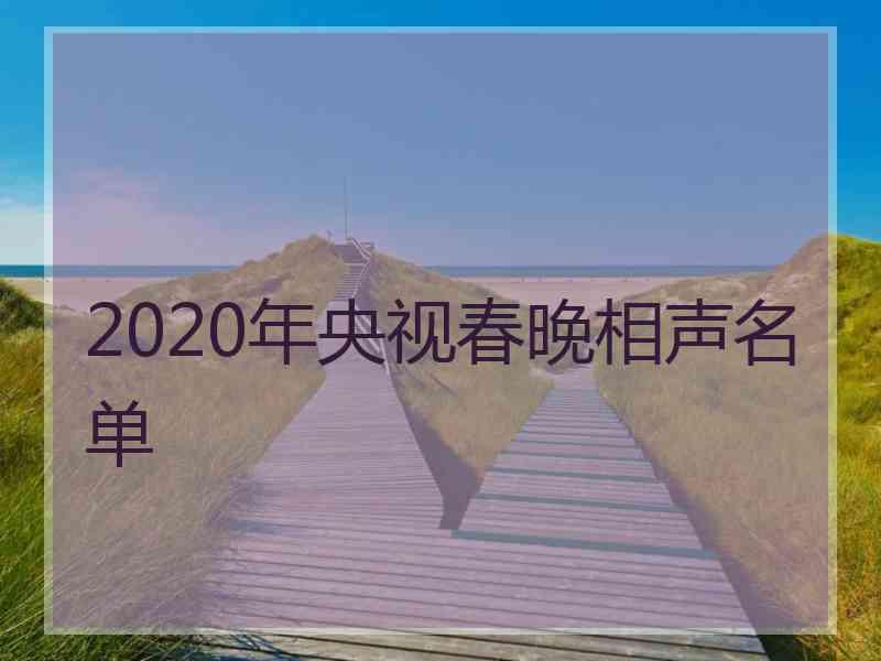 2020年央视春晚相声名单