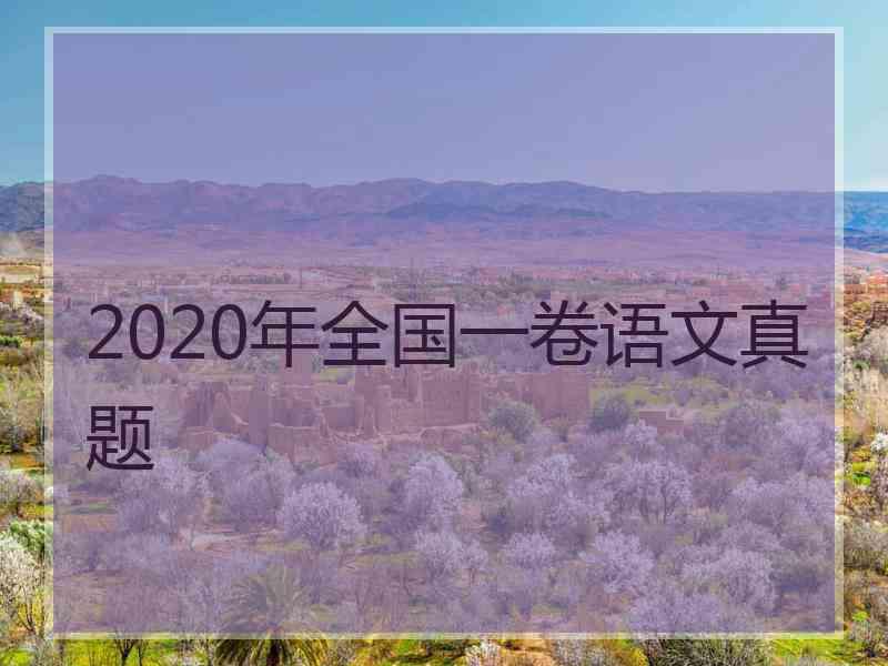 2020年全国一卷语文真题