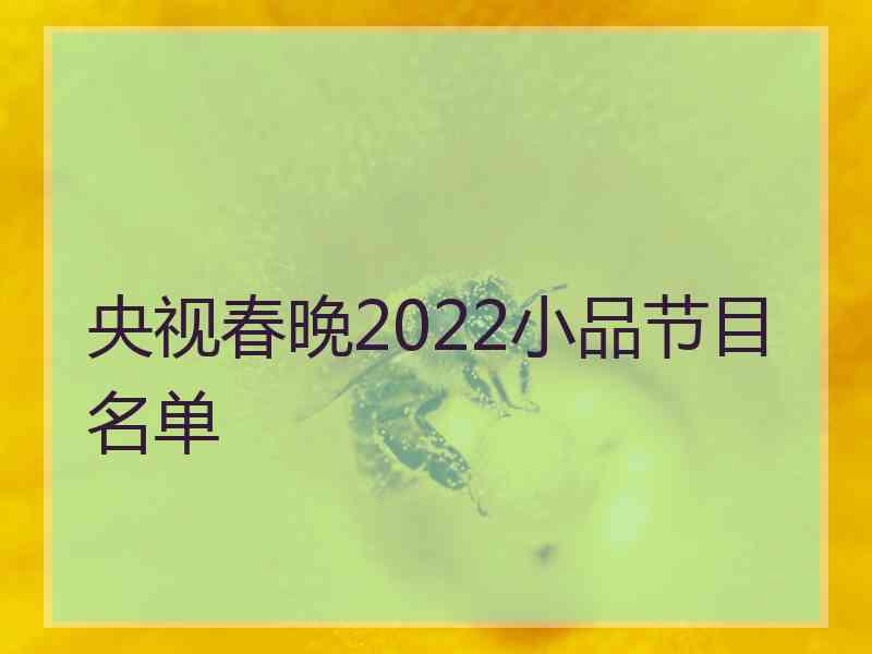 央视春晚2022小品节目名单