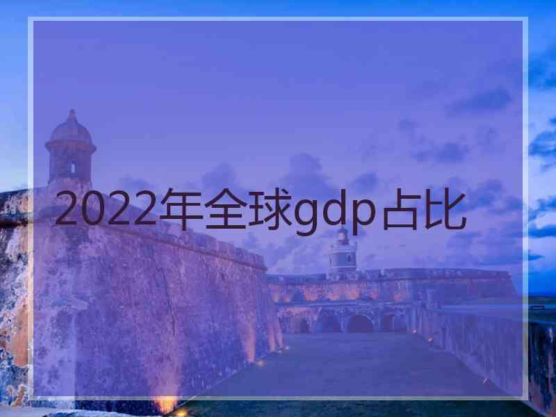 2022年全球gdp占比