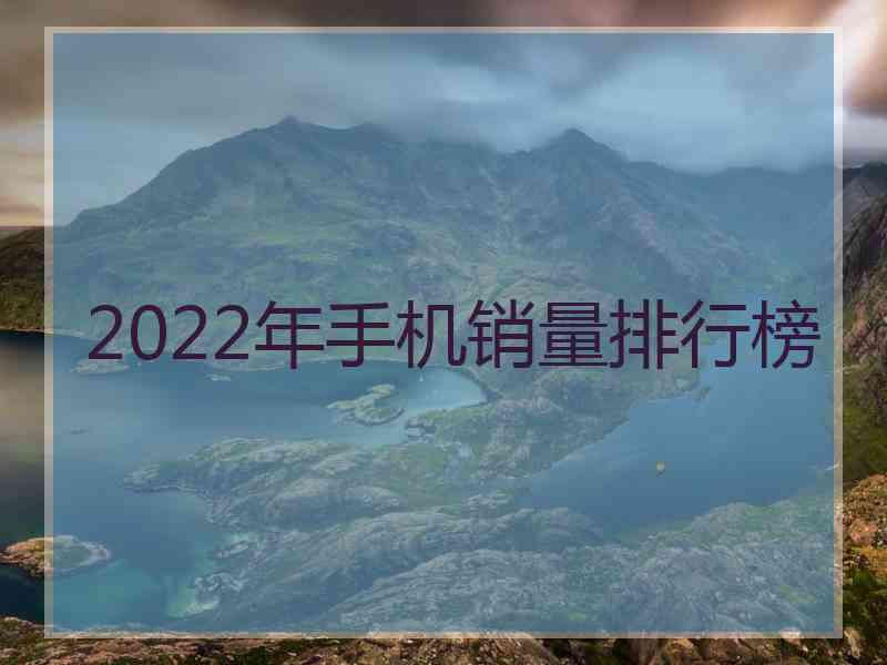 2022年手机销量排行榜