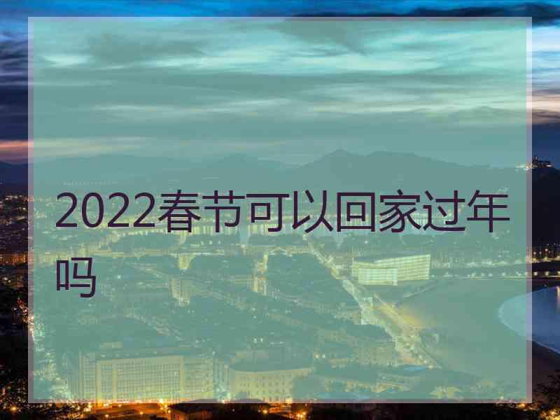 2022春节可以回家过年吗