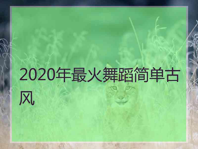 2020年最火舞蹈简单古风