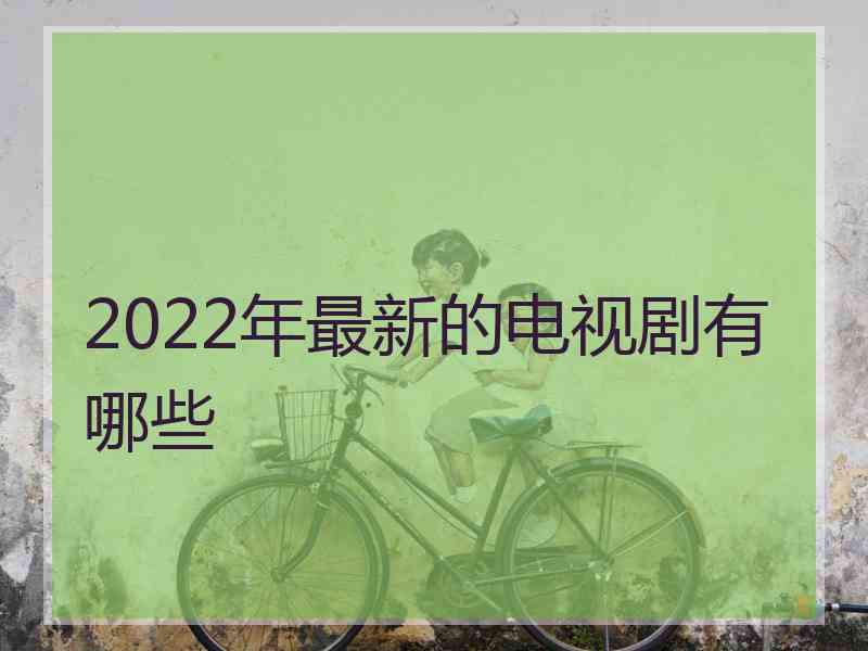 2022年最新的电视剧有哪些