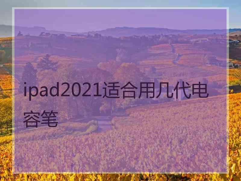 ipad2021适合用几代电容笔