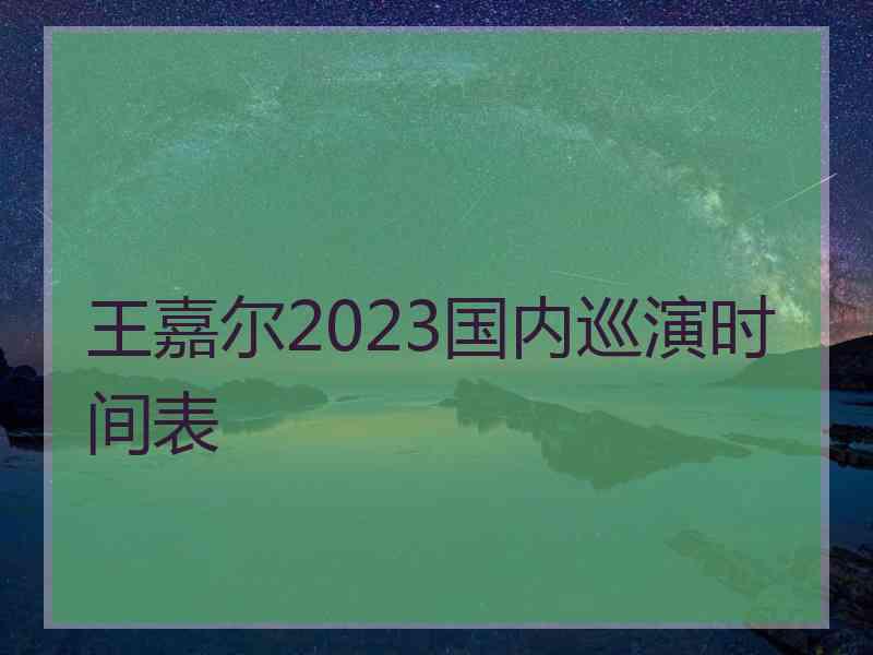 王嘉尔2023国内巡演时间表