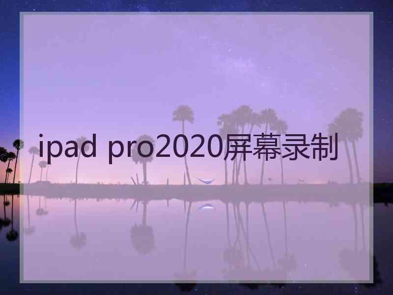 ipad pro2020屏幕录制