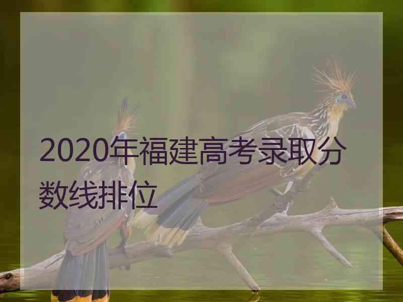 2020年福建高考录取分数线排位