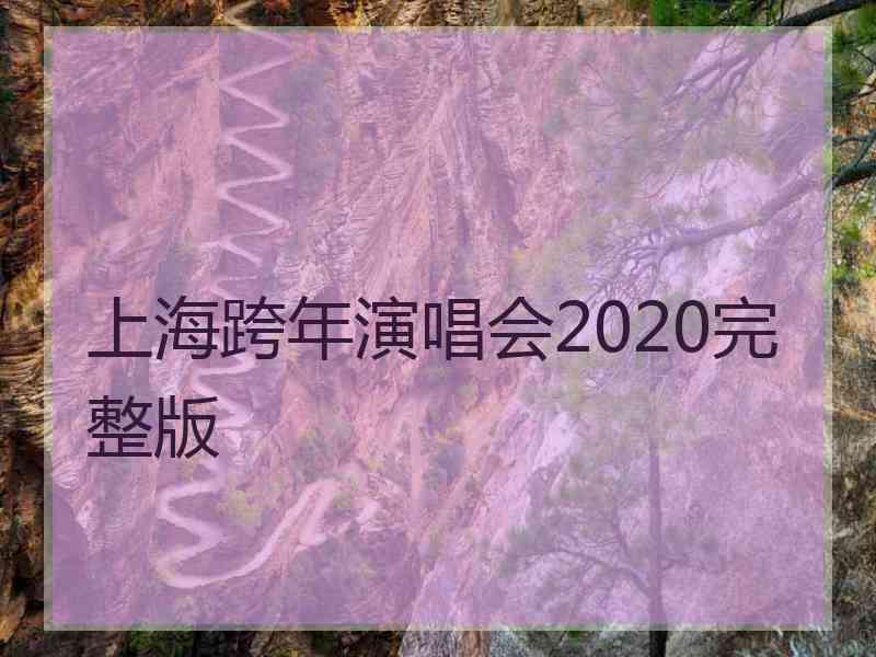 上海跨年演唱会2020完整版