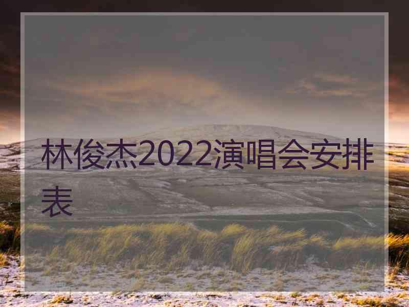 林俊杰2022演唱会安排表