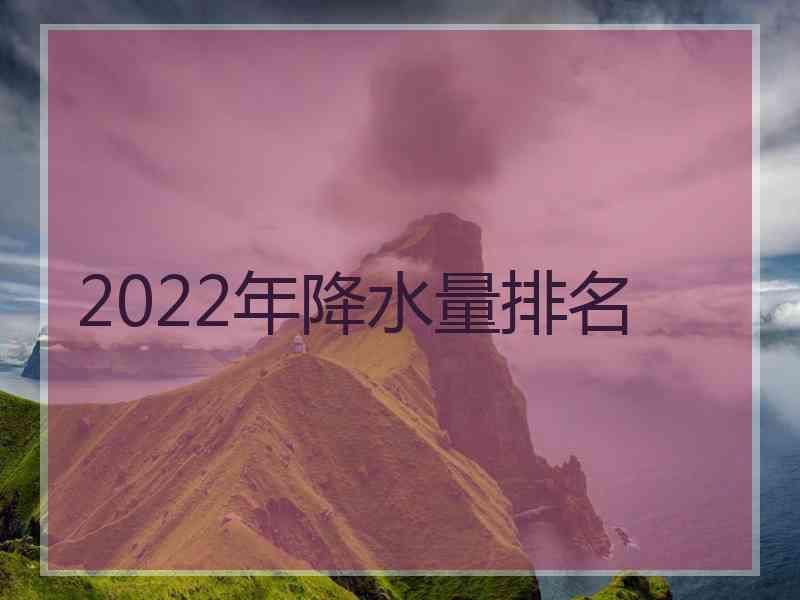 2022年降水量排名