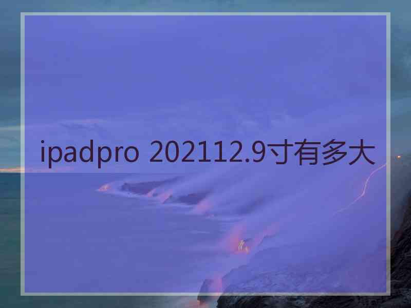 ipadpro 202112.9寸有多大