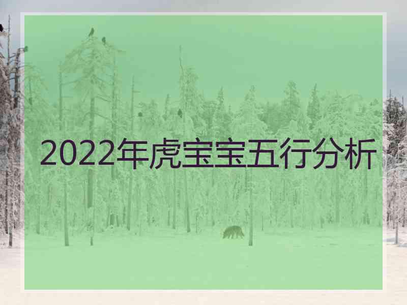 2022年虎宝宝五行分析