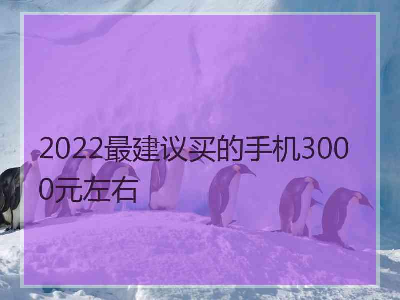 2022最建议买的手机3000元左右