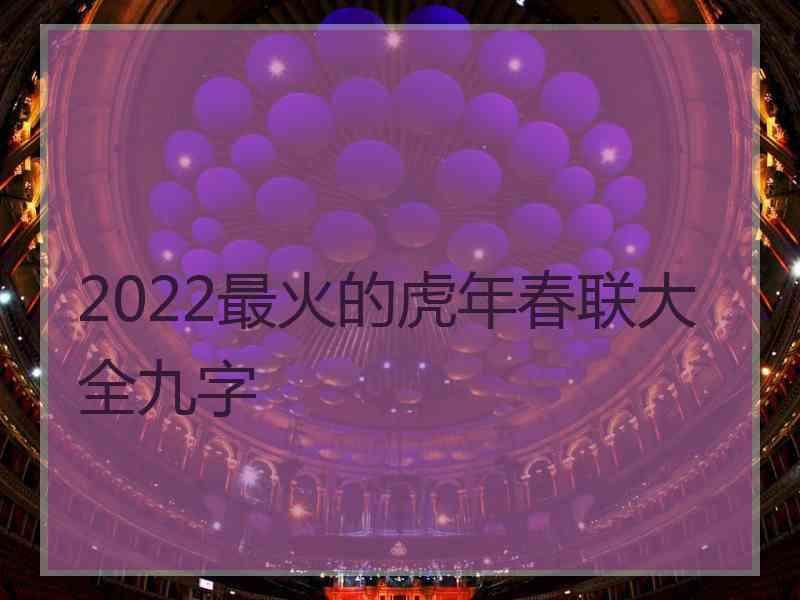 2022最火的虎年春联大全九字