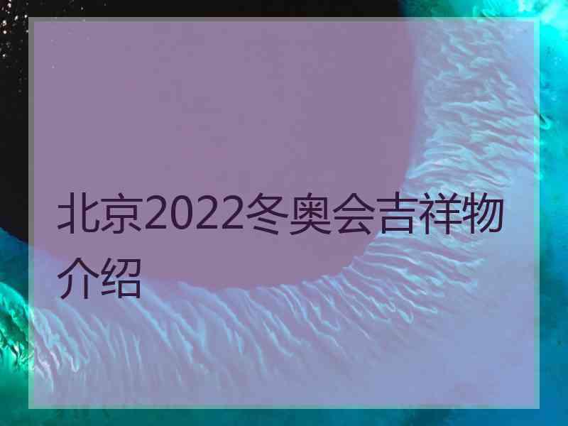 北京2022冬奥会吉祥物介绍