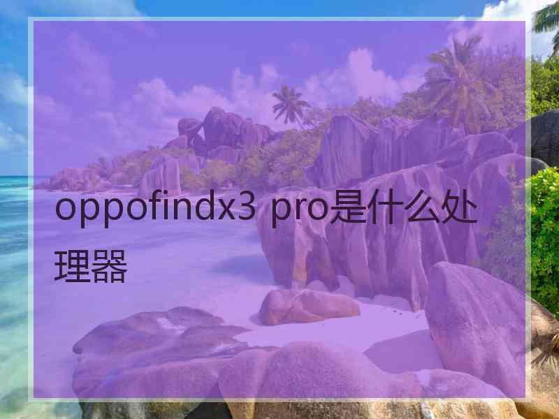 oppofindx3 pro是什么处理器