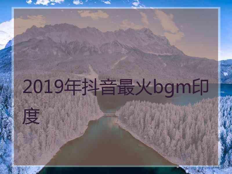 2019年抖音最火bgm印度