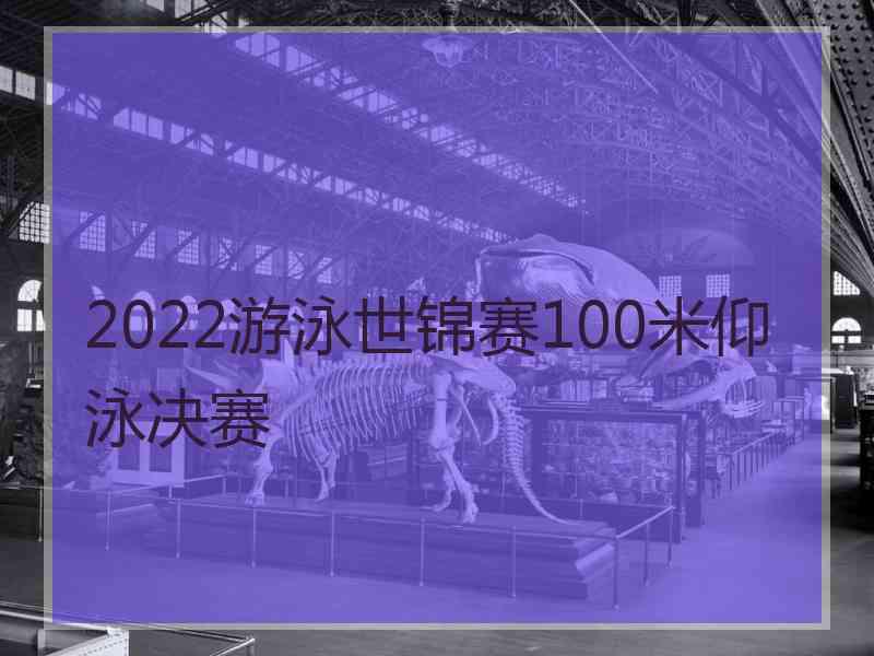 2022游泳世锦赛100米仰泳决赛