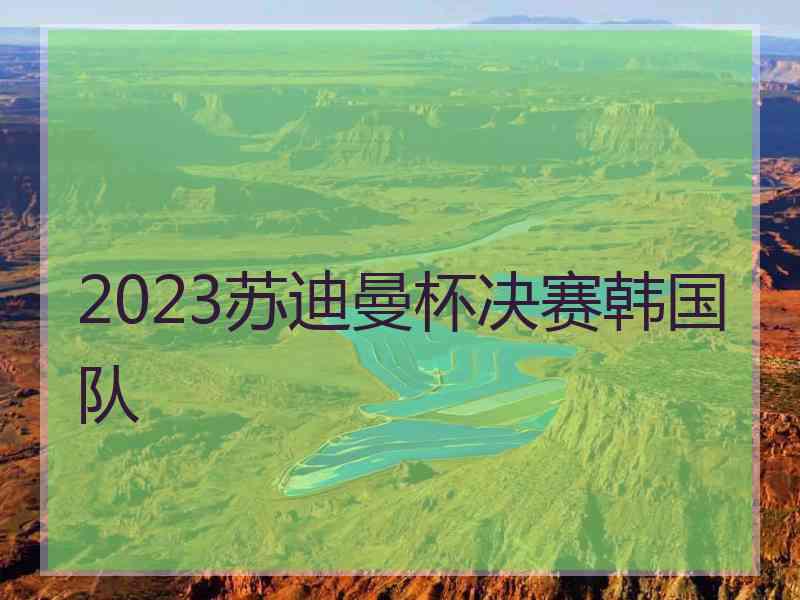 2023苏迪曼杯决赛韩国队