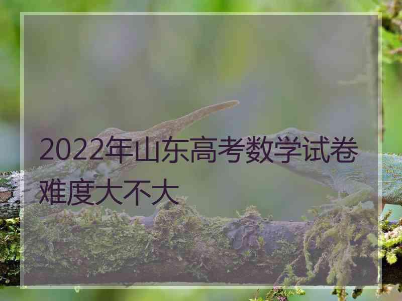 2022年山东高考数学试卷难度大不大