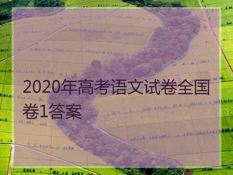 2020年高考语文试卷全国卷1答案