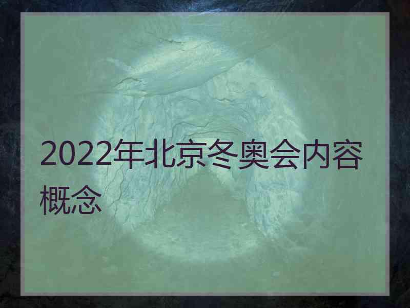 2022年北京冬奥会内容概念