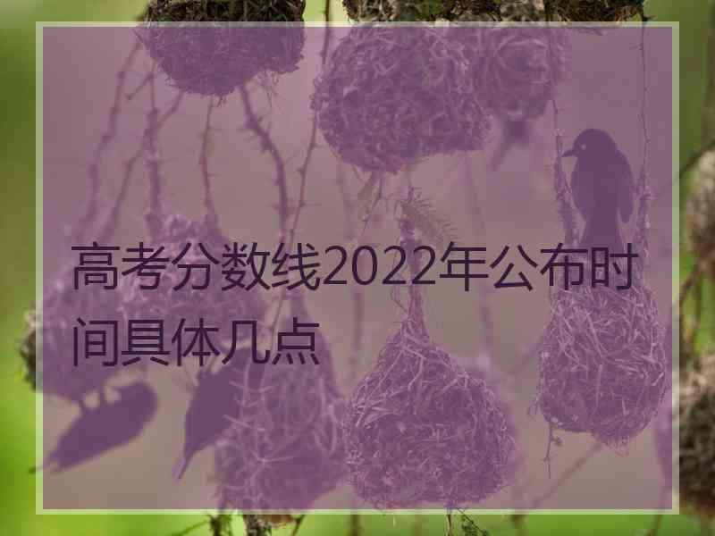 高考分数线2022年公布时间具体几点