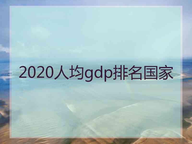 2020人均gdp排名国家