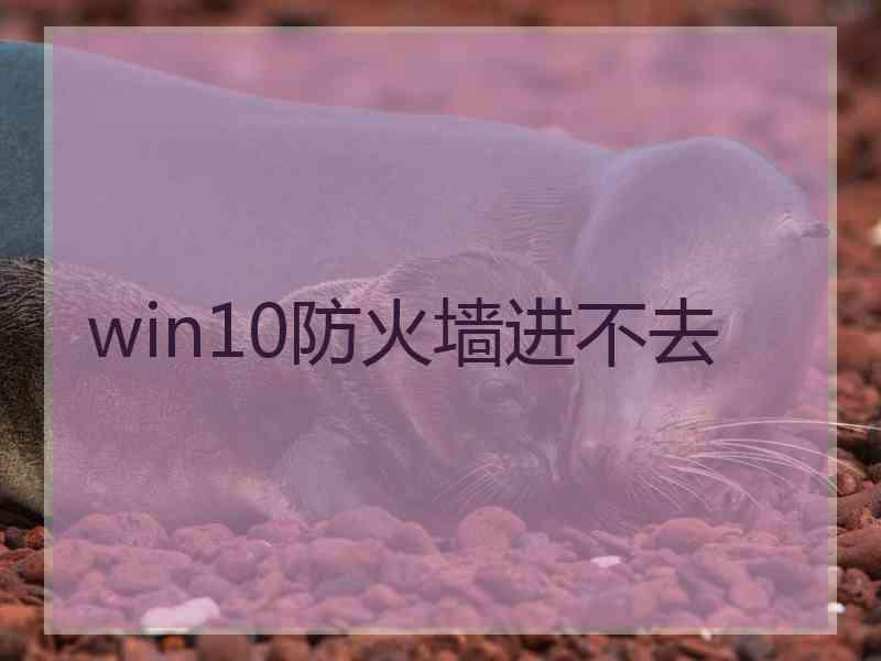 win10防火墙进不去