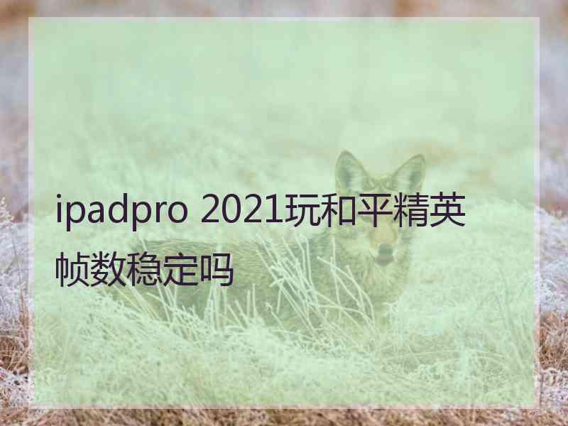 ipadpro 2021玩和平精英帧数稳定吗