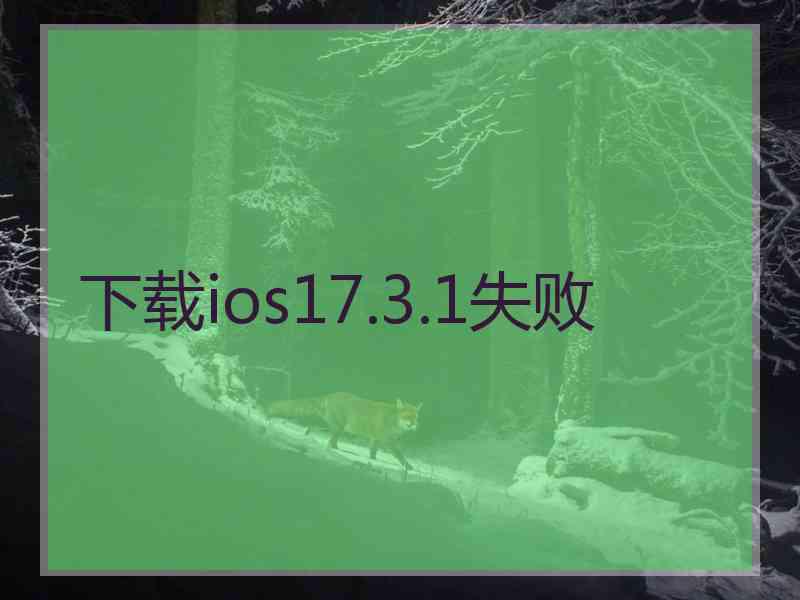 下载ios17.3.1失败