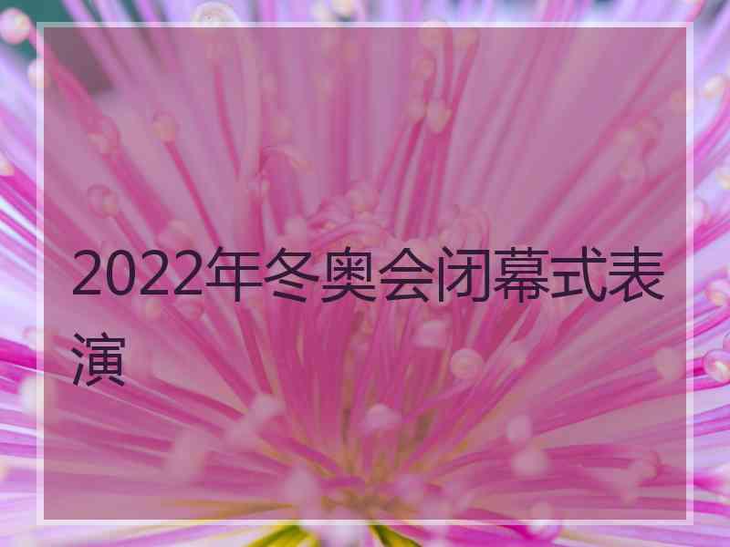 2022年冬奥会闭幕式表演